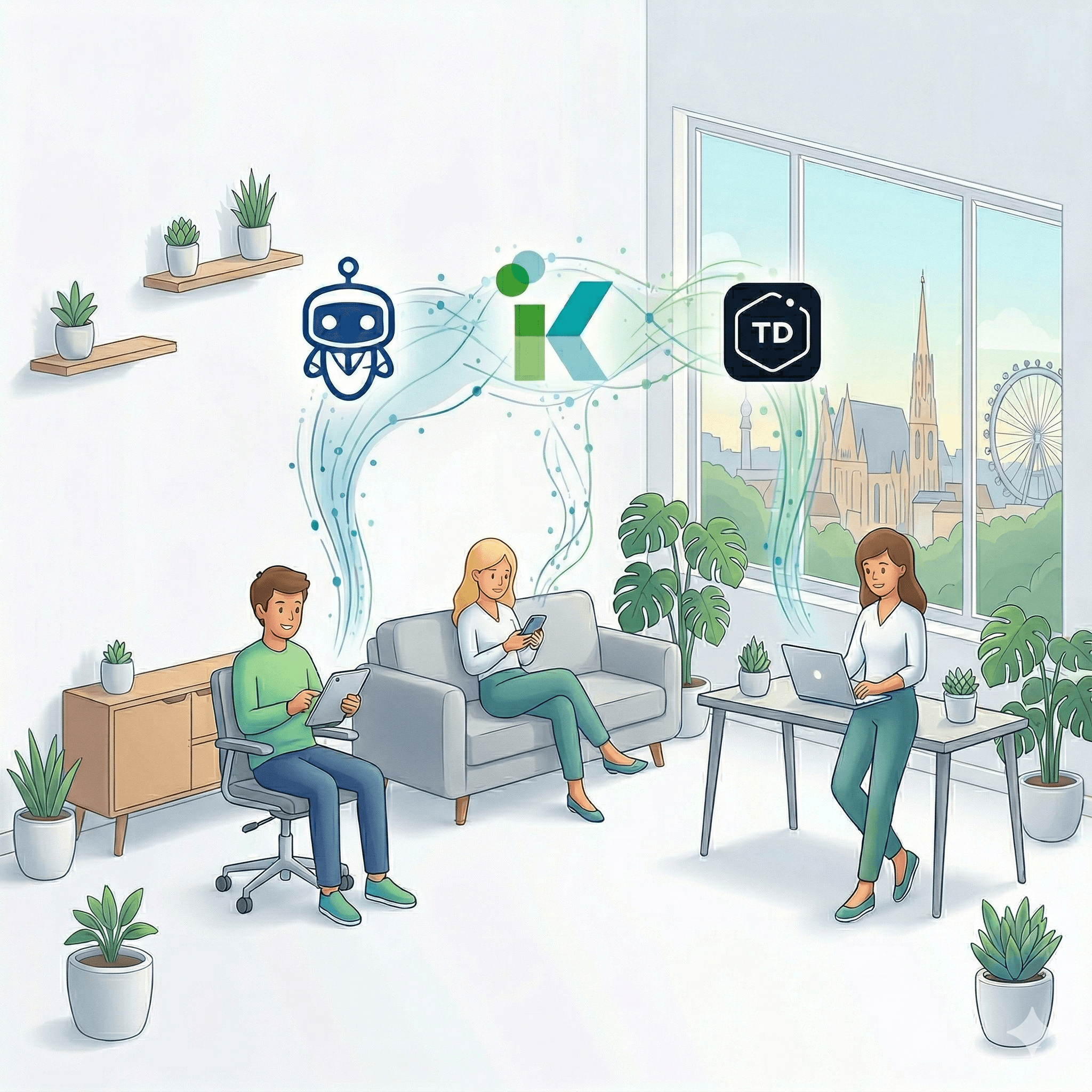 Datenströme zwischen Lohnbot, Taxdome und iKontista